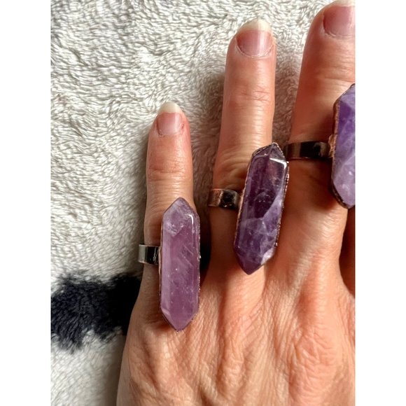 Crown Chakra Amethyst Tower Ring 5 6 7 8 9 - Picture 2 of 5
